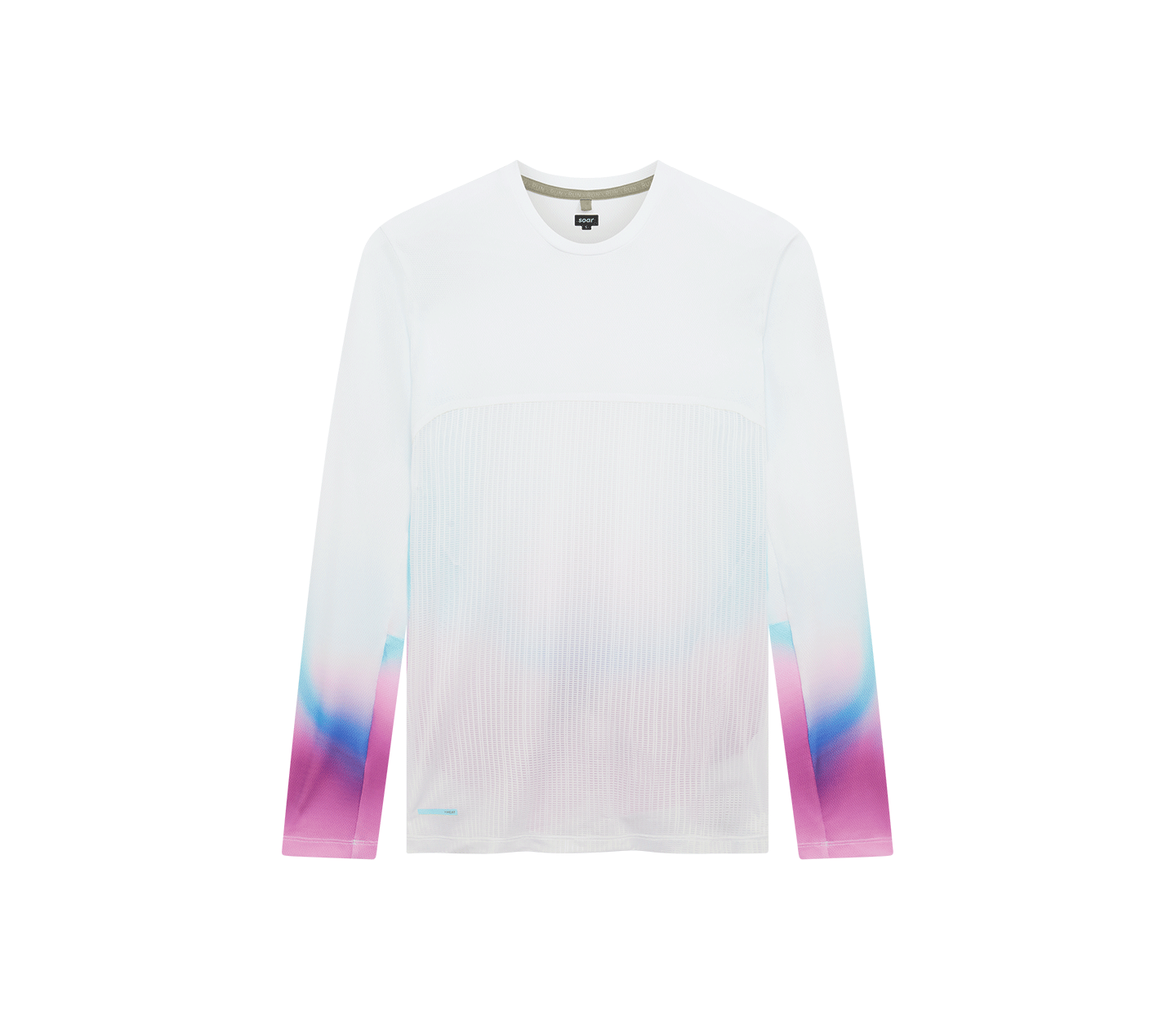 Men's LS Hot Weather T | White/Blue/Magenta – SOAR Running